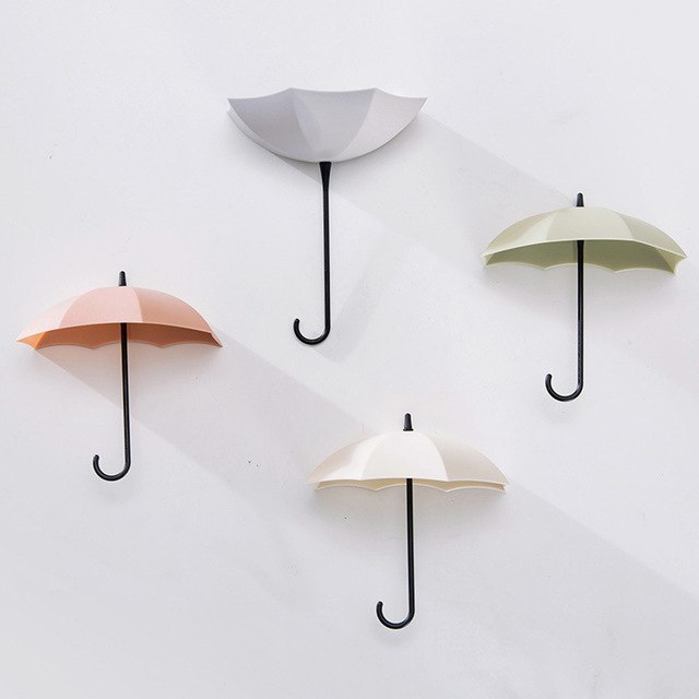 6pcs Cute Umbrella Wall Mount Key Holder Wall Hook