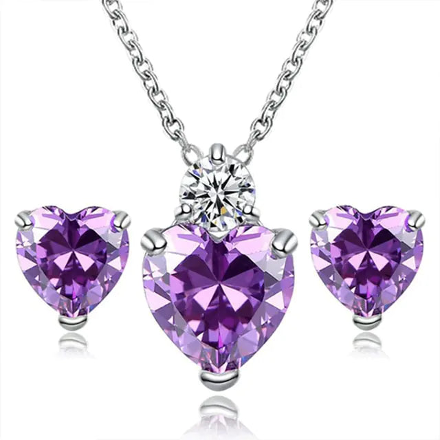 Heart Crystal Jewelry Set