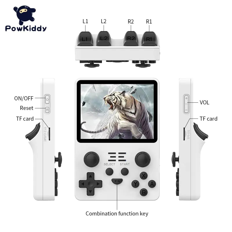 POWKIDDY New RGB20S Handheld Game Console Retro Open Source System RK3326 3.5-Inch 4:3 IPS Screen Children&#39;s Gifts