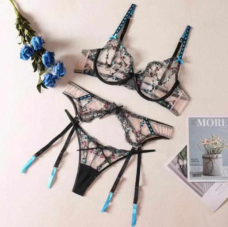 Ultra-Thin Lace Bra Set