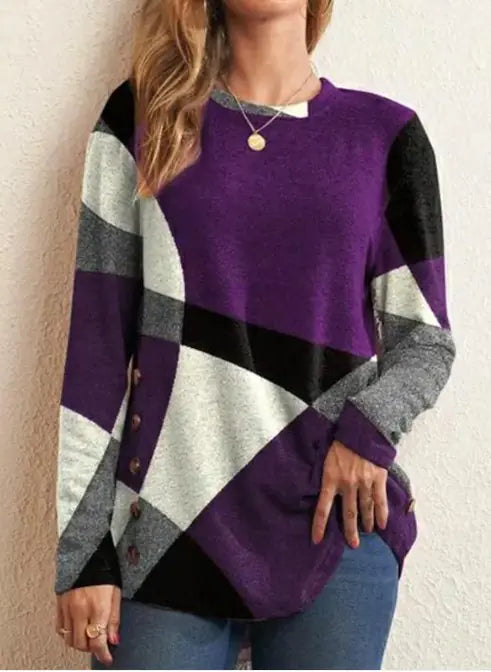 Geometric Contrast Long Sleeve