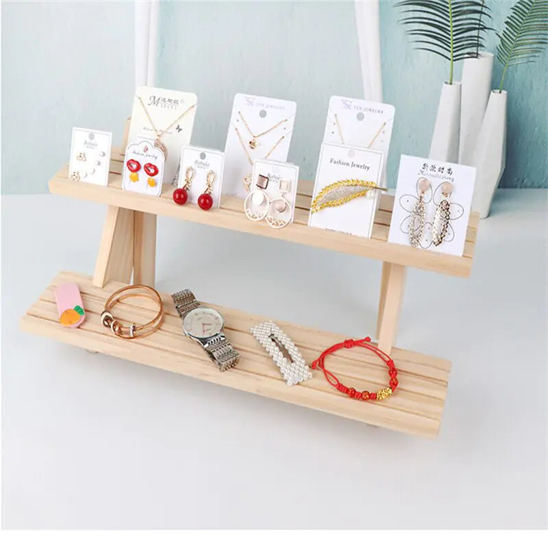 Wooden Jewelry display Rack Shelf