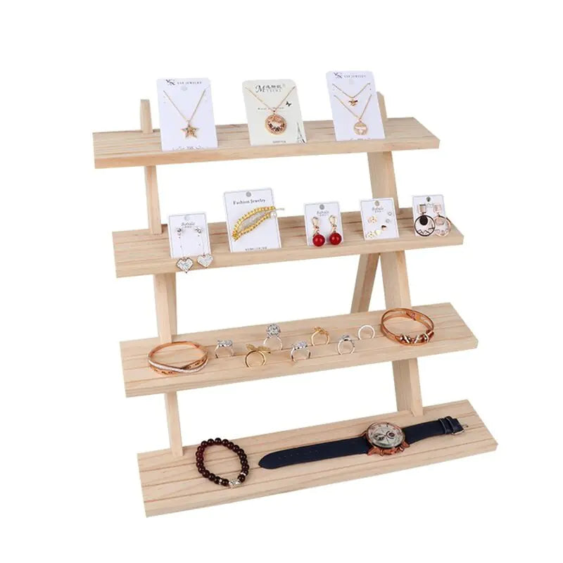 Wooden Jewelry display Rack Shelf