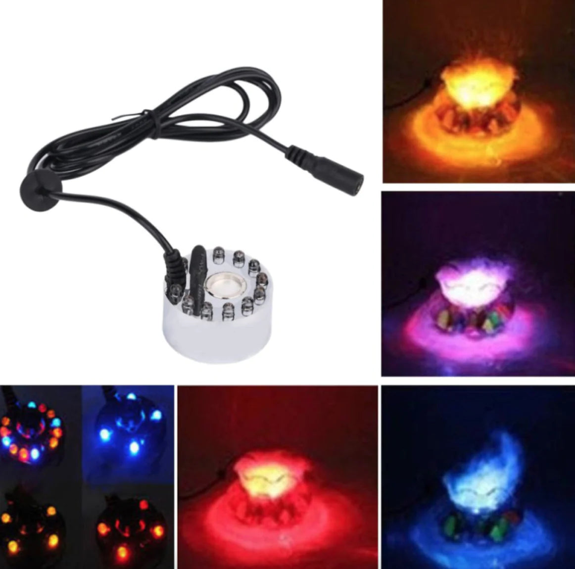 12 LED Ultrasonic Fogger with Colorful Lights