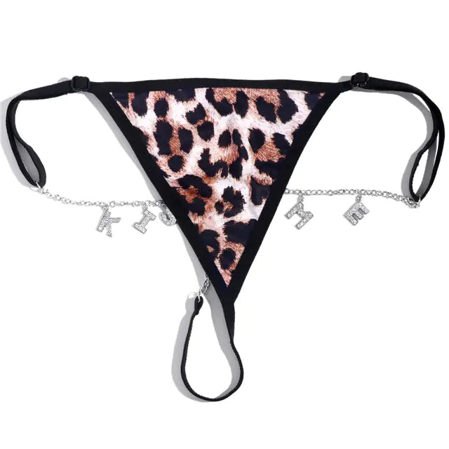 Custom Thongs With Alphabet Jewelry Personalized Crystal Letter Underwear